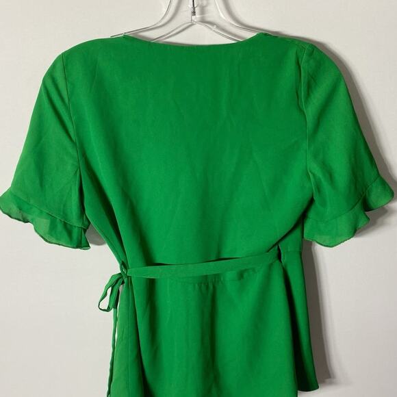 ZARA Trafaluc Green Wrap Blouse - XS EUC - Picture 5 of 10